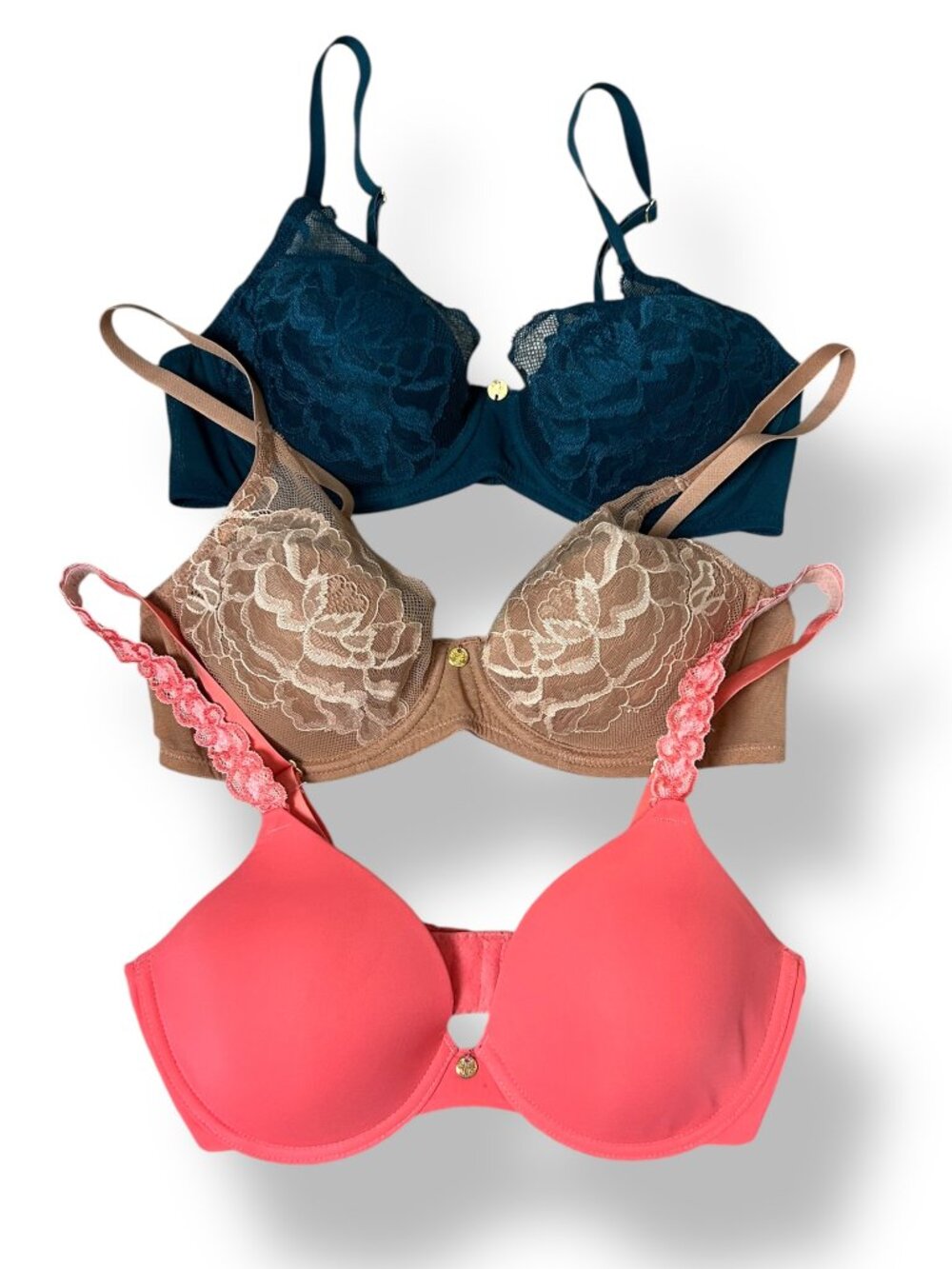 Natori Bra (set 3) Flora Contour Underwire and T-shirt Smooth Cup Underwire 32C